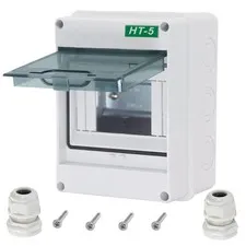Otdorpatio Breaker Box Distribution Protection Box, IP65 Clear 5-Way, White 