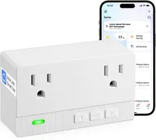 Freezer Alarm Wireless Wifi Alert 2.4Ghz,Power Failure Alarm with 2 Socket, 110D