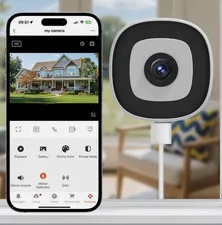 Smart Window Camera 2K 4MP WiFi/Bluetooth, Color Night Vision, 2-Way Audio