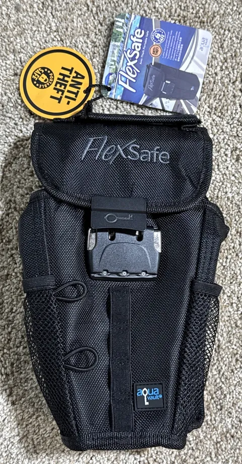 AquaVault FlexSafe Anti-Theft Portable Travel Safe Combination Lock - Black