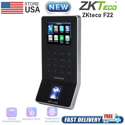 ZKTeco F22 Biometric Fingerprint Access Control Time Clock for Small Business