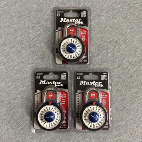 Master Lock 1588D EZ Read EZ Dial Magnification Blue Combination Lock - (3-PACK)