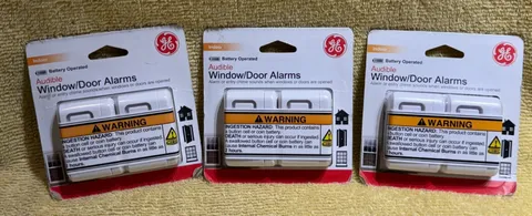 Lot of 6 GE Audible Window Door Alarms / Indoor security, Battery Operated - NEW