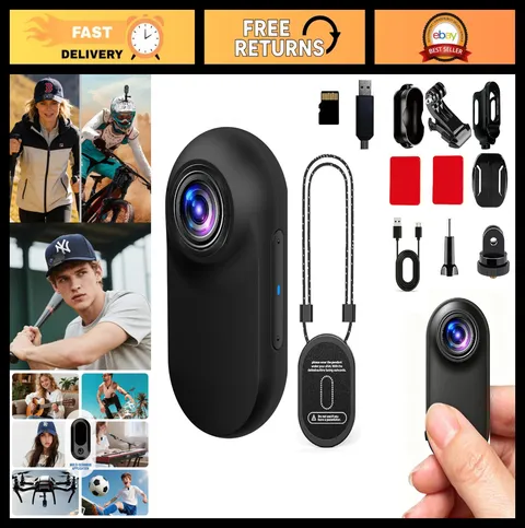 Portable Mini Body Camera with Accessories & Memory Card - Wearable Action Cam f