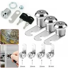 16/20/25/30mm Cam LOCK For Door Filing Cabinet Mailbox Drawer Locker+2Key Tool