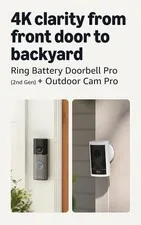 Ring Battery Doorbell Pro with Outdoor Cam Pro and Wireless Plug Included