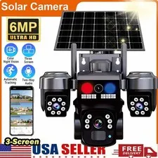 Solar Battery Powered Wireless WiFi Outdoor Pan/Tilt Security Camera System LOT