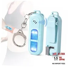 130dB Personal Safety Alarm with Strobe Light & LED Emergency Flashlight, Blue