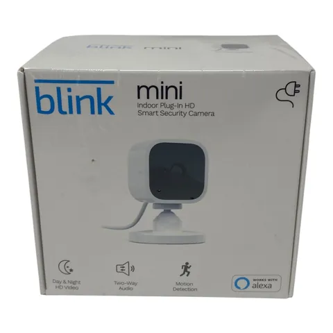 Blink Mini Indoor Plug-In HD Smart Security Camera Two Way Audio Motion NEW
