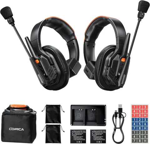 Seekcom S1 Wireless Intercom Headset, 2-Person Communication, AI Noise Reduction