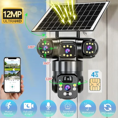 Solar Battery Powered Wireless WiFi Home Security Camera System Outdoor Pan/Tilt