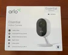 Arlo Essential Indoor Security Camera Wired - White (VMC2040-100NAS) NEW