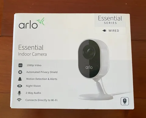Arlo Essential Indoor Security Camera Wired - White (VMC2040-100NAS) NEW