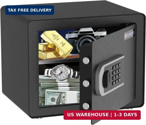 1.2 Cub Safe Box - Home Security Safe for Cash, Money, Jewelry, Guns, Documents;