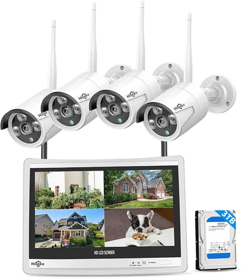 Hiseeu [16CH Expandable] Home Security System, 24/7 Recording 5MP White-3