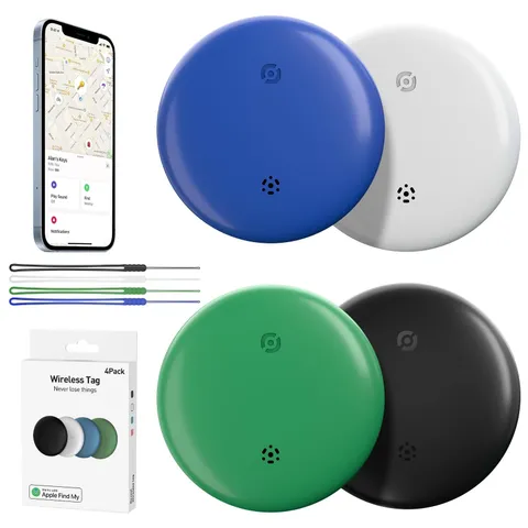 Air Tags Tracker 4 Pack:Bluetooth Item Finder Works with Apple Find My, iOS O...
