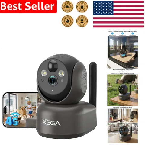Cellular Security Camera 2K Battery PTZ  Home RV Enhanced Color Night Vision