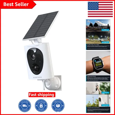 Advanced Starlight Solar Security Camera with 1440p Night Vision & App Control
