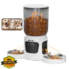 WAVEEME Dual-Lens Cat Feeder 6L Camera