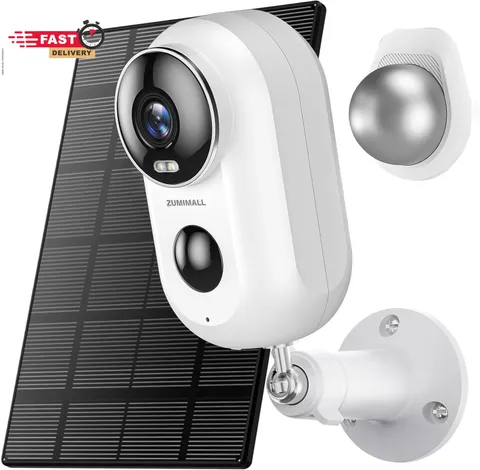 ZUMIMALL Solar Security Cameras Wireless Outdoor, 2K Outdoor Camera Wireless Sol