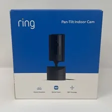 Ring Pan-Tilt Indoor Cam Black 1080p 360° Security Camera New