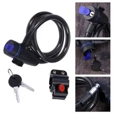 Colorful Lock Bike Cable Locks Road Bike Cycling padlock Anti-Theft (Black) Lock