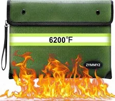 Fireproof Bag for Documents 6200°F Heat InsulatedNon-Itchy Fire Proof Money P…