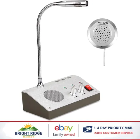 Metal Window Speaker Intercom with Recording Output Jack and Smart Microphone