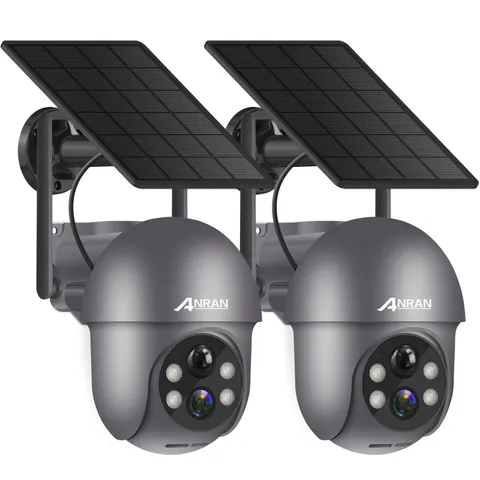 2K Solar Security Cameras Wireless Outdoor, 360° Coverage, Q01 2 Pack