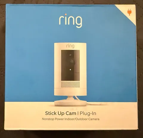 Ring Stick Up Cam Plug-In Indoor/Outdoor Wi-Fi Smart Security Video Camera NEW!