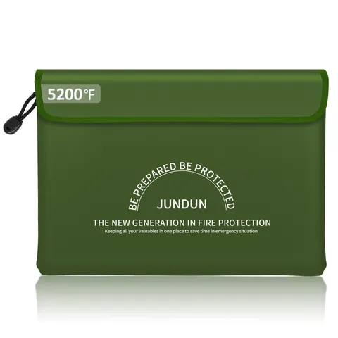Fireproof Document Bag with 5200℉ Heat Insulated,14.0”x10.4” Waterproof and F...