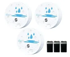 3 PCS 100dB Waterproof Water Leak Detectors Sensor Alarm Basement Bathroom