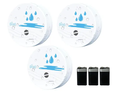 3 PCS 100dB Waterproof Water Leak Detectors Sensor Alarm Basement Bathroom