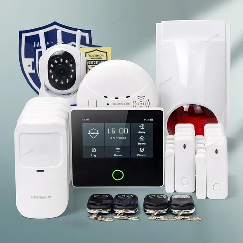 HOMSECUR Wireless WIFI 4G 2G LCD Home 4.3" Alarm System Touch Screen