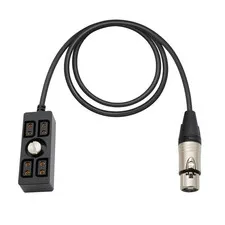 Female XLR 4 pin to D-Tap P-TAP Power Splitter Hub 1/4"-20 Thread, 4-Port Ada...