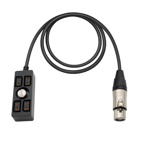 Female XLR 4 pin to D-Tap P-TAP Power Splitter Hub 1/4"-20 Thread, 4-Port Ada...