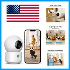 2K 360-Degree Indoor Security Camera - Smart Motion Tracking & Alexa Compatible