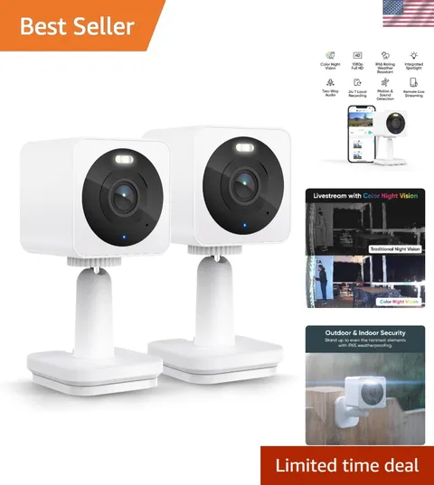 Cam OG 2-Pack Indoor/Outdoor Security Cameras with Color Night Vision