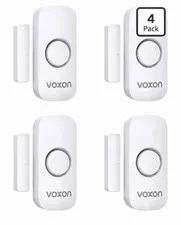 VOXON Window Door Alarm, 4 Pk, Home Security System, White, Battery Powered, New