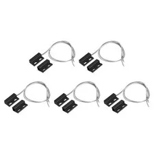 5 x Wired Door Contact Sensor NO Surface Mount Magnetic Switch Black Color