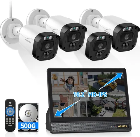 3K 5MP Wired CCTV Security Camera System with 122° Ultra Wide Angle, 4CH DVR wit