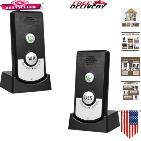 Elderly-Friendly Wireless Intercom - 1800mAh Battery, Long-Range Communication