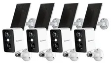2K Security Cameras Wireless Outdoor 4 Pack, Solar Battery Powered Camera wit...
