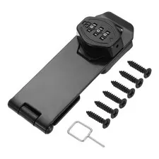 Keyless Cabinet Combination Lock 5" 3-Digit Password Hasp Lock Black
