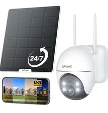2k Solar Security Cameras Wireless Outdoor,WiFi Surveillance Camera,360 PTZ,IP66
