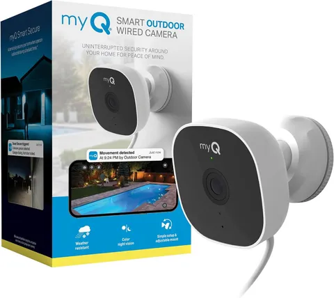 Chamberlain myQ Smart Outdoor Wired Camera 1080p HD Security Surveillance System