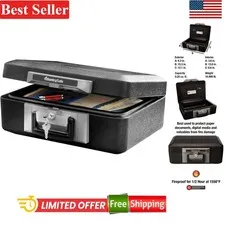 Fireproof Safe Box with Key Lock for Documents Jewelry Money 0.25 Cu Ft