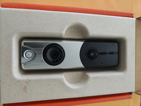 skybell slim line doorbell camera used with Alarm.com has backplate