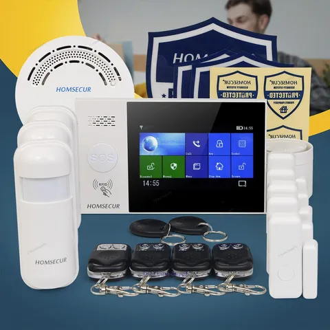 HOMSECUR Wireless WIFI 4G 2G RFID LCD Burglar Intruder Alarm System