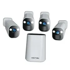8 Channel Wi-Fi Video Home Security Hub with (4) Battery-Powered Wi-Fi 2K HD